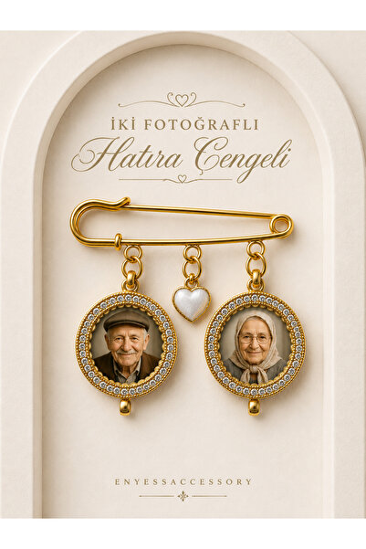 enyessaccessory Kişiye Özel 2 Fotoğraflı Hatıra Çengeli - Anı Çengeli