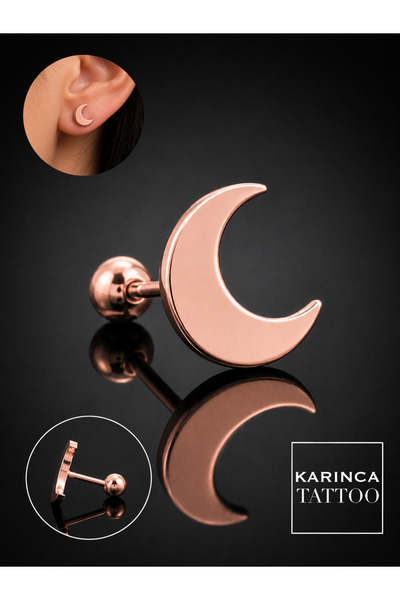 Karınca Piercing Ay Piercing Moon Hilal Conch Tragus Flat Helix Kıkırdak Kula...