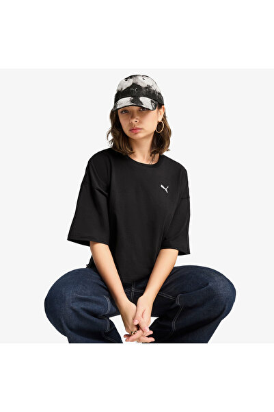 Puma Wardrobe Essentials Oversized Kadın Siyah T-Shirt