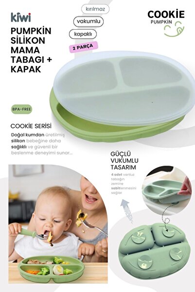 Kiwi Pumpkin 11 Parça Full Bebek Beslenme Seti, %100 BPA Free,  Doğal Silikon - Beige