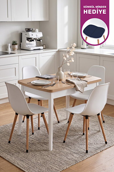 VİLİNZE Vilinze Eames Sandalye Avanos Ahşap MDF Açılır Mutfak Masası Takımı -...