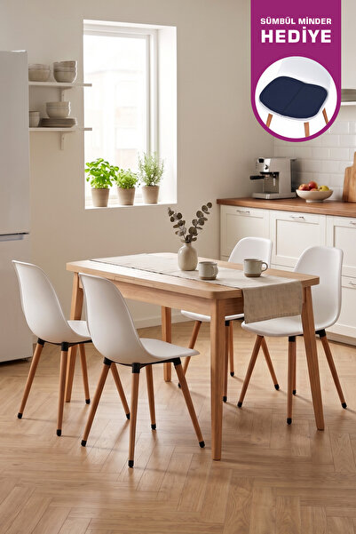 VİLİNZE Vilinze Eames Sandalye Avanos Ahşap MDF Açılır Mutfak Masası Takımı -...