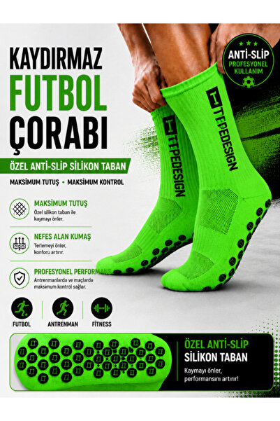 Shuttle Park Șosete anti-alunecare unisex, verde neon, prosop din silicon, ta...