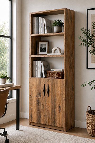 Mossano Nesso Kitaplık Dolap Çok Amaçlı Dolap Kiler Dolabı 5 Raflı Dolap Çam ...