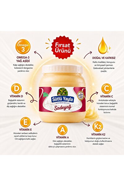 Sütlü Yayla İnek & Koyun Karışık 750 Gram Gurme Sadeyağ (Ghee)
