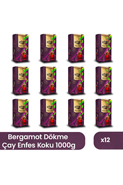 EFOR ÇAY Efor Bergamot Siyah Dökme Çay 1.000 Gr X 12 Adet