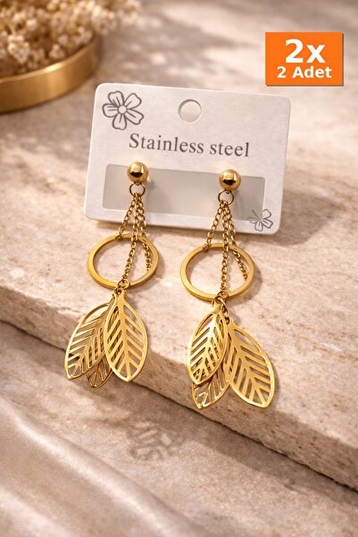 Bozhi Steel Earrings Gold Daily Elegance Stylish Gift