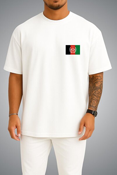Bahriyeli Collection Oversize Afghanistan Pocket Printed Unisex T-Shirt