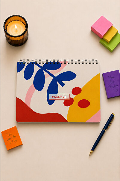 PickyTidy A5 Boyutlu, 60 Sayfa Tel Spiralli, Planlayıcı, 3 Sayfa Sticker