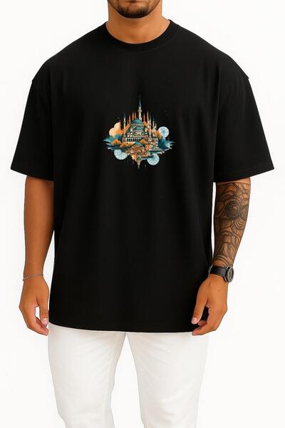 Bahriyeli Collection oversized Μπλουζάκι Unisex με καλλιτεχνικό σχέδιο στήθου...