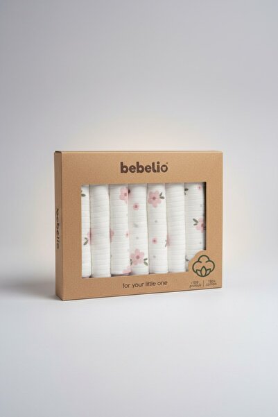 Babymet %100 Pamuk Organik Bebek Ağız Mendili 7'li Set, 25x25 cm Yumuşak&Hipo...