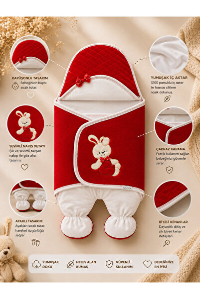 Tomuycuk Baby Outer Swaddle Blanket Velvet Teddy Bear Footed Baby Swaddle Uni...