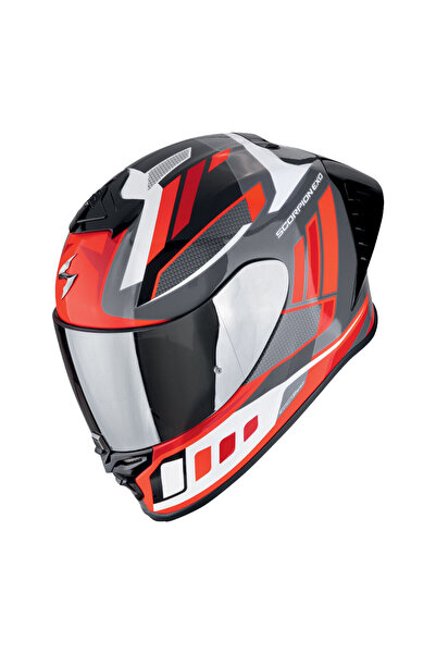 Scorpion EXO R1 Evo II Air Vital Spor Motosiklet Kaskı Gri Beyaz Kırmızı