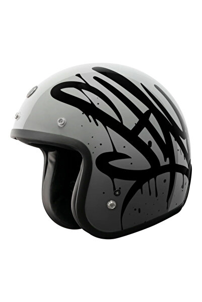 TORC T-50 Del Mar Wild One Açık Motosiklet Kaskı Gri Siyah