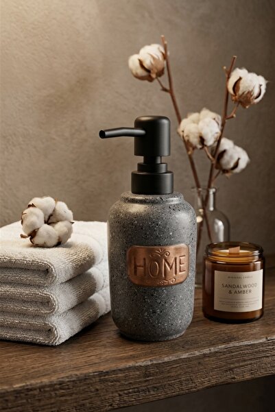 MAKRİ HOME 300 ml Ceramic Lenora Liquid Soap Dispenser, 7 cm Diameter, 18 cm ...