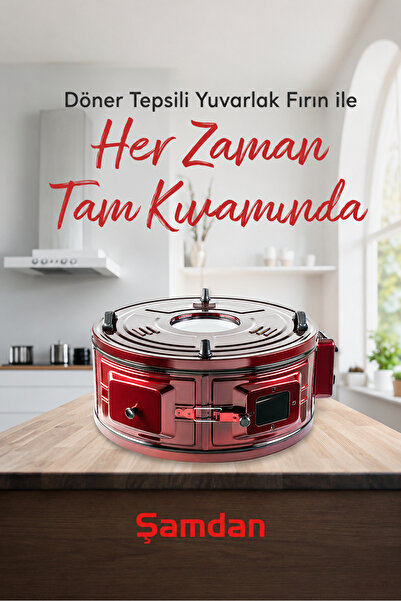 Şamdan J426 1000t Lüx Büyük Termostatlı Yuvarlak Döner Fırın 1000-t