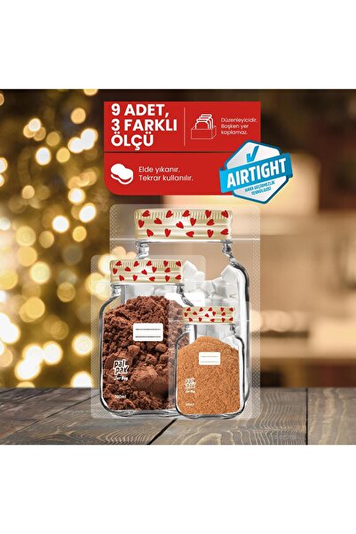 PALPAK Heart Patterned Jar Appearance Ziplock Doypack Storage Bag 9 Pieces (3...