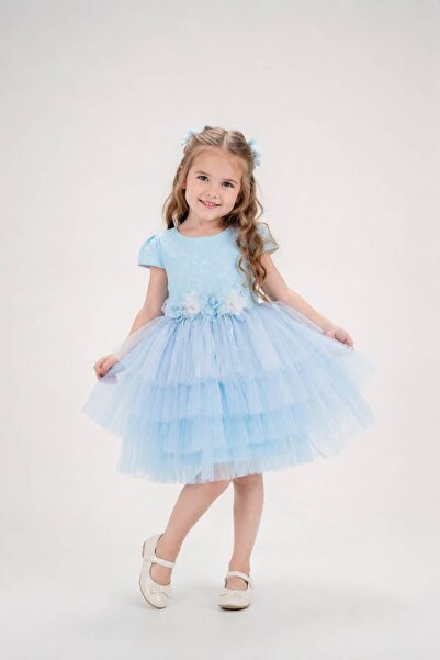 Eray Kids Rochie de seară pentru fete Rochie cu fustă din dantelă Rochie croc...