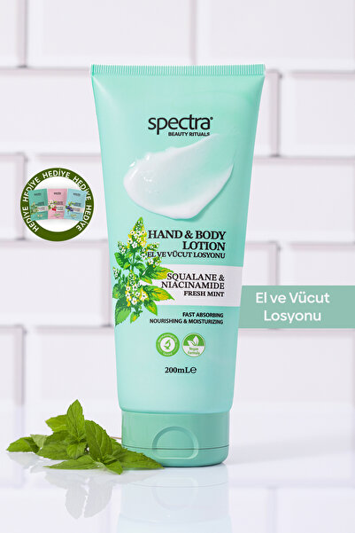 Spectra Care Nemlendirici ve Canlandırıcı Hızlı Emilen Vegan El ve Vücut Losy...