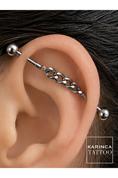 Karınca Piercing Zincir Helix Conch Kıkırdak Kulak Piercing İnce Industrial K...