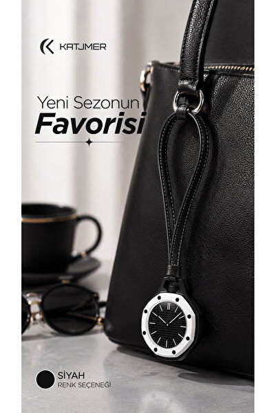 KATJMER Boyol Pop Çanta Charm Saat Askılı Analog Saat Sekizgen Tasarım Unisex...
