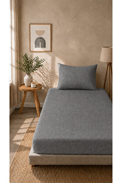 Boreas Home Σετ ζεστό σεντόνι και μαξιλαροθήκη Cozy Ranforce 100x200 εκ. Ανθρακί