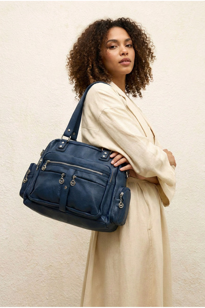 MEGA ÇANTA Leather Look Lisbon/Soft Leather Multi-Compartment Women's Shoulde...