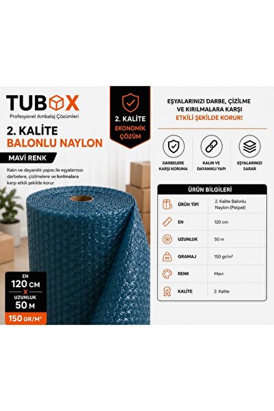 TUBOX Balonlu Pat Pat 150gr Eşya Taşıma Naylonu 120cm x 50m