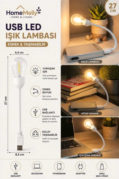 btm home Table Lamp Stretchy Reading Light Night Light Portable Laptop Powerbank Compatible