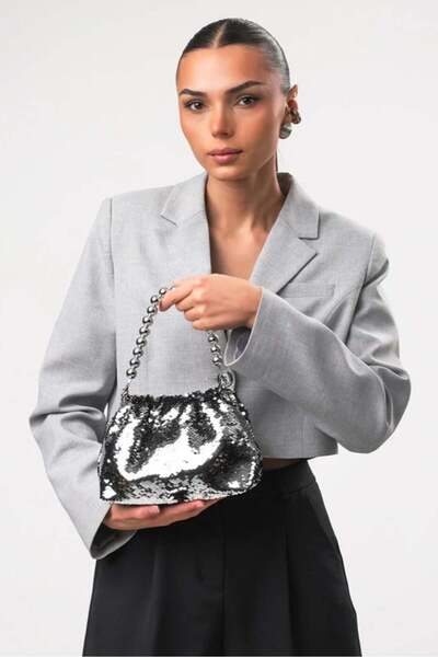 ÇÇS Geantă Crossbody Ccs Row Ball cu paiete și mâner de mână