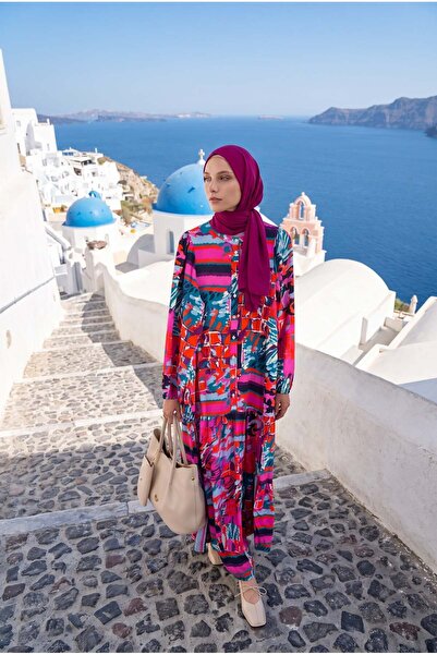 Armine TREND Patterned Colorful Dress Pink 24Yt952