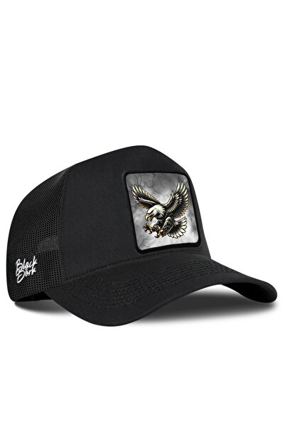 BlackBörk Kartal Logolu Siyah Trucker Şapka