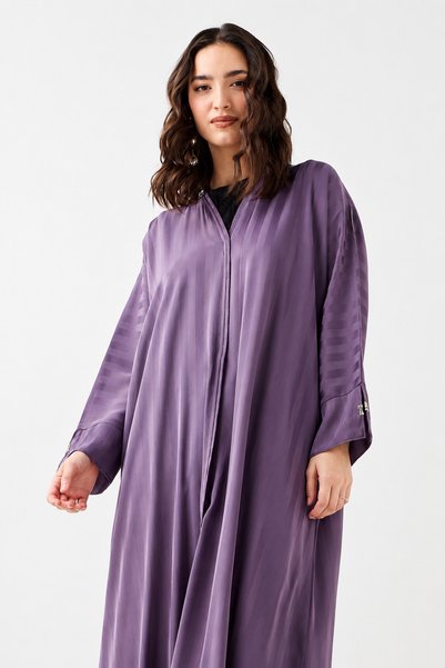 Azria Fashion Lilac Striped Abaya