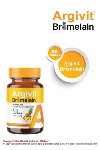 Argivit Bromelain Içeren Takviye Edici Gıda 500 Mg 60 Tablet
