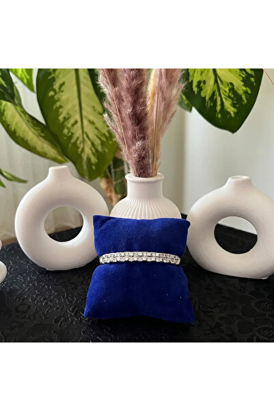 ENORİA ACCESSORİES Çift Sıra Zirkon Taşlı Silver Bileklik