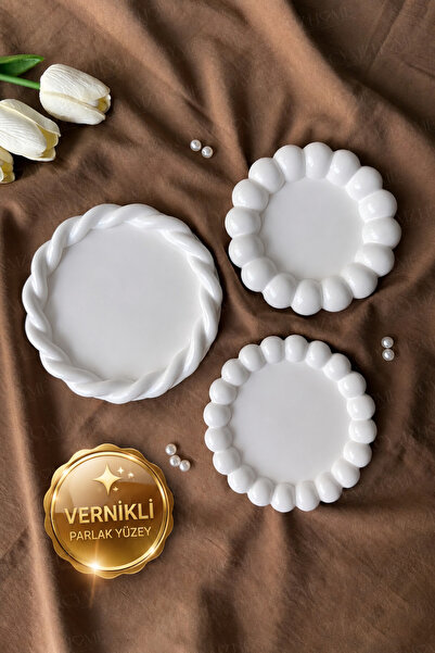 CYMZ HOME Where Heart Meets Handmade 3’lü Halatlı Set,Oval & Baloncuk Set,Tak...