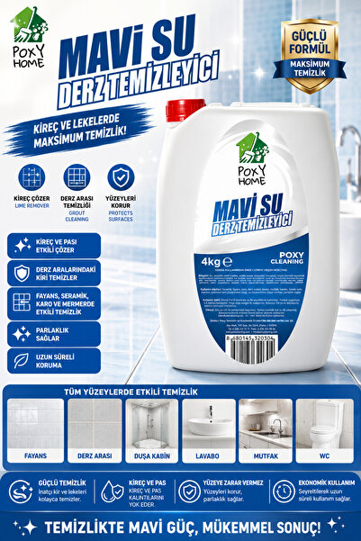 Poxy Home Mavi Su Derz Temizleyici 4000 Ml Seramik Fayans Duşakabin Temizleyici