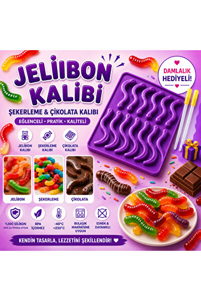 Şenhomee Epoksi Silikon Sugarcraft Şekerleme Çikolata Jelibon Yılan Solucan K...