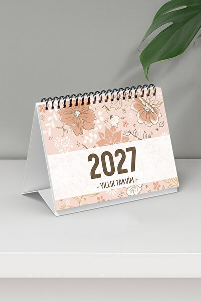 Eldesen Tasarım 2027 Masa Takvimi Spiralli A6 (15x12cm) Orta Boy / Resmi Tati...