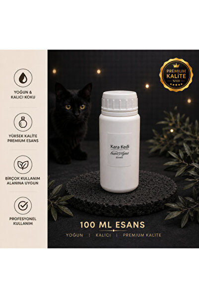 Kara Kedi Parfüm Kolonya Koku Difüzörü Esansı Dökme 100 Ml