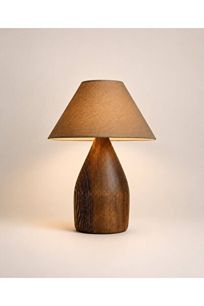 Artlight Atelier Özel Dokulu Ahşap Abajur