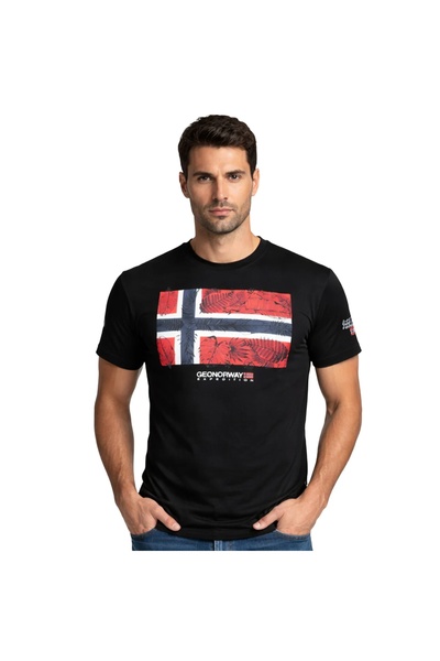 Geographical Norway Tricou JPALM Negru (SZ2113H-GN) Bărbați