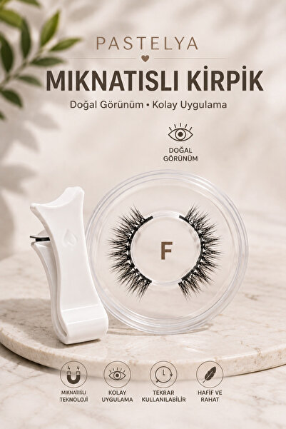 Pastelya 1 ÇİFT Doğal Görünüm, Yumuşak Manyetik Kirpikler, Aplikatörlü, Su Ge...