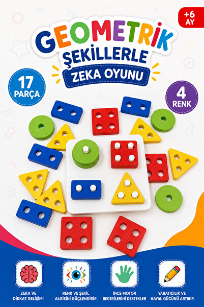 Lemut Montessori Geometric Shape Matching Game – Educational Intelligence Toy...