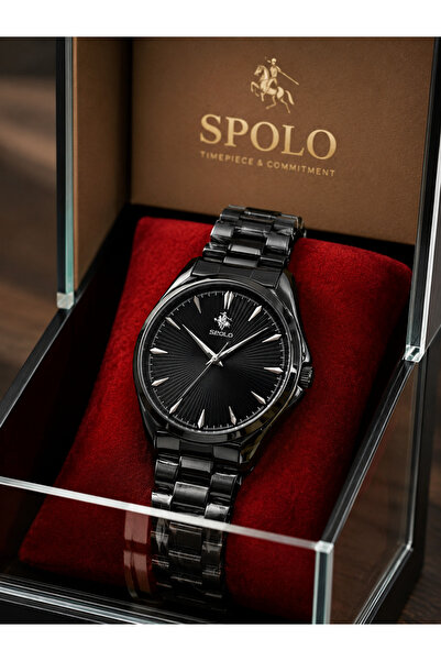 New Season Black Color Metal Band Men Wrist Watch Father's Day Gift with Bracelet Gift