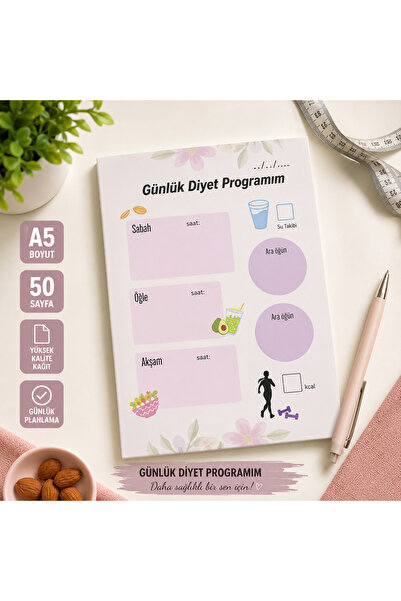 Srctech A5 Daily Diet Planner Notebook 50 Sheets Nutrition, Water and Meal Tr...