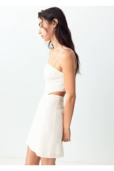 Mango Teen İşlemeli cut out elbise