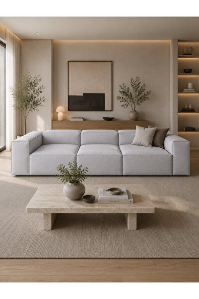 ERİZA Relax Soft 3 Modül Koltuk (GRİ) Keten 122