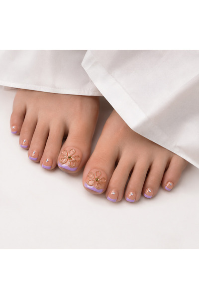 Takma Takma Takma Tırnak Nail Art Mor M Beden AYAK TIRNAGI 10'lu El Yapımı Je...