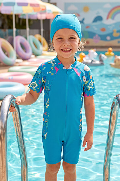 Adasea Maver Short Sleeve Children's Swimsuit 1910